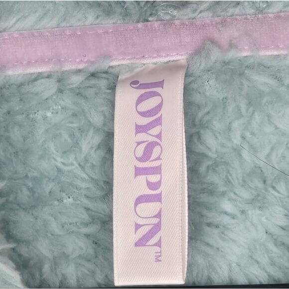 Joyspun Seafoam Green Hoodie Robe Fleece Lounger PJ Top Size M 8-10 - Picture 10 of 12